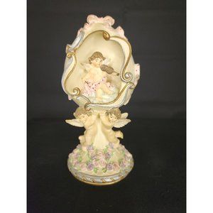 Lefton Royal Egg Cherubs Figurine Music The Wind Beneath My Wings 1997 Working